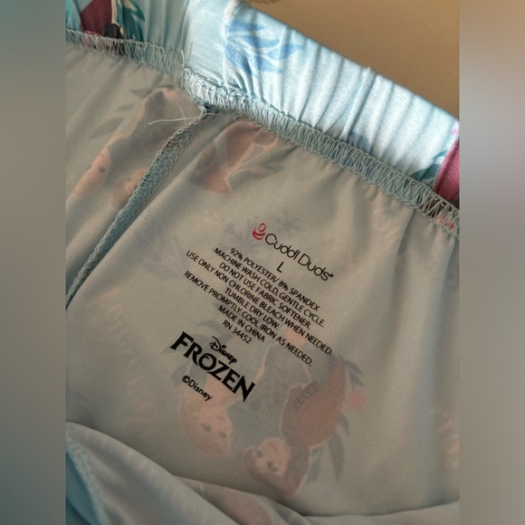 Disney Cuddl Duds Frozen PJ Set Girls Size Large - Picture 7 of 7